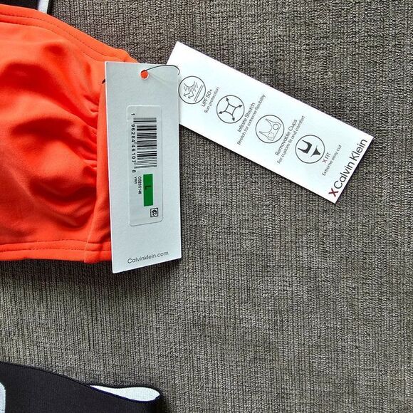 Calvin Klein Women's Logo Elastic Top & Bottom Bikini 2 Piece Set Size Large - Picture 14 of 16